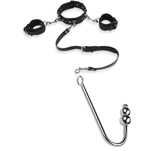 Anal 5334 Collar with and Elegant Hook Beaded Cuffs 0604